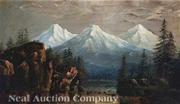 Appraisal: American School late th th c Mountain Lake oil on