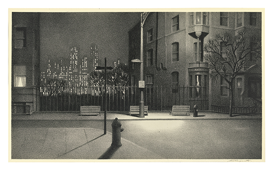 Appraisal: STOW WENGENROTH New York Nocturne Lithograph x mm x inches