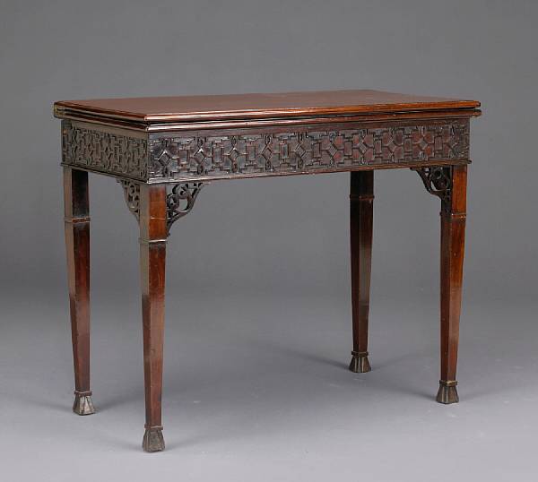 Appraisal: A good George III mahogany games table last quarter th