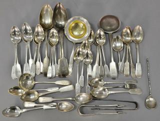 Appraisal: Russian silver group of flatware and serving pieces marks consist