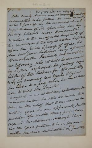 Appraisal: ADAMS JOHN QUINCY VAN BUREN MARTIN Autograph manuscript being a