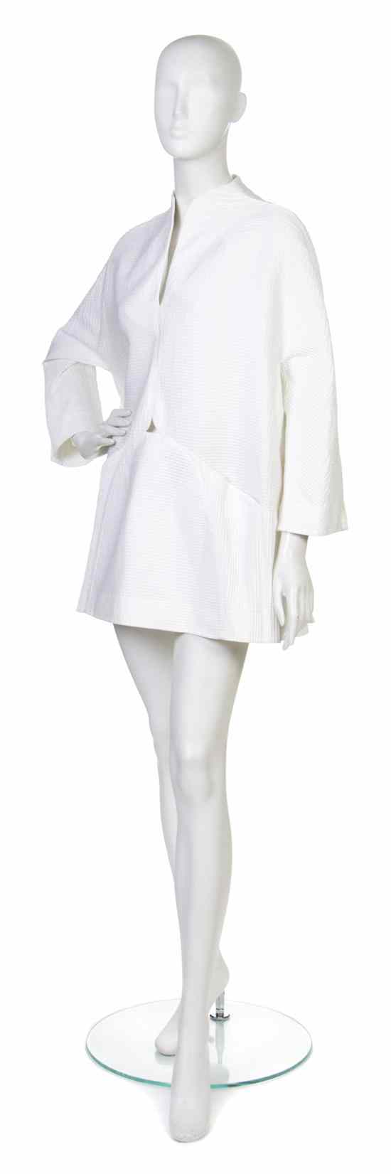 Appraisal: A Chado Ralph Rucci White Tunic Labeled Chado Ralph Rucci