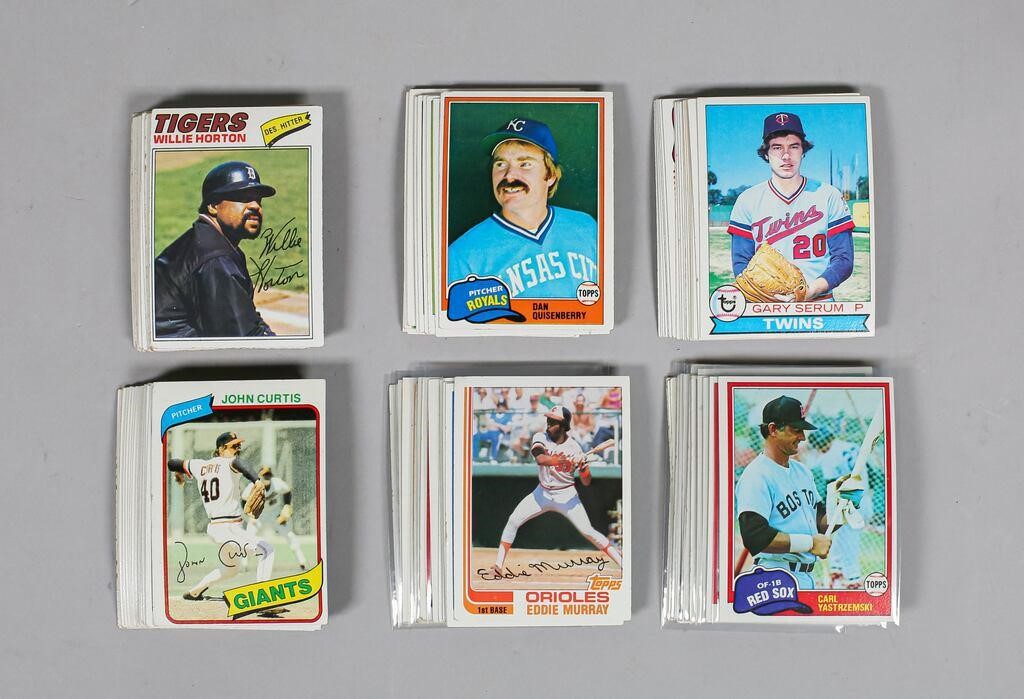 Appraisal: Topps baseball cards including Hank Aaron Gary Carter Carl Yastrzemski