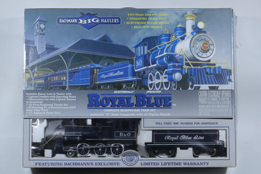 Appraisal: BACHMANN ROYAL BLUE BIG HAULER TRAIN SET Boxed Royal Blue