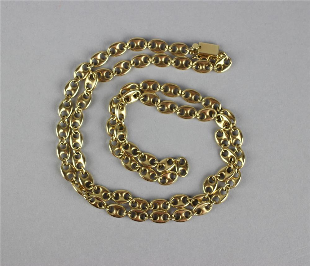 Appraisal: K YELLOW GOLD LINK CHAIN formed of linked oval sections