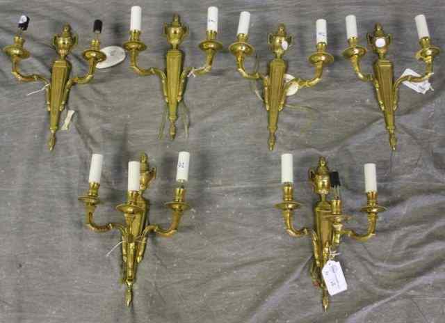 Appraisal: Reynaud Lighting Lot Includes a set of four brass arm