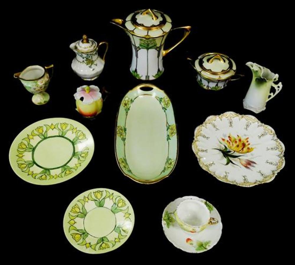 Appraisal: Porcelain mostly German twelve pieces all with floral decoration some