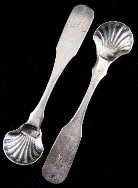 Appraisal: Pair of Coin Silver Salt Spoons by S Kirk the