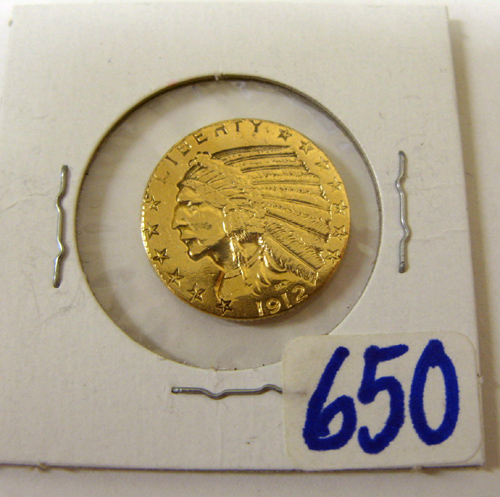 Appraisal: U S GOLD COIN Indian head type -P