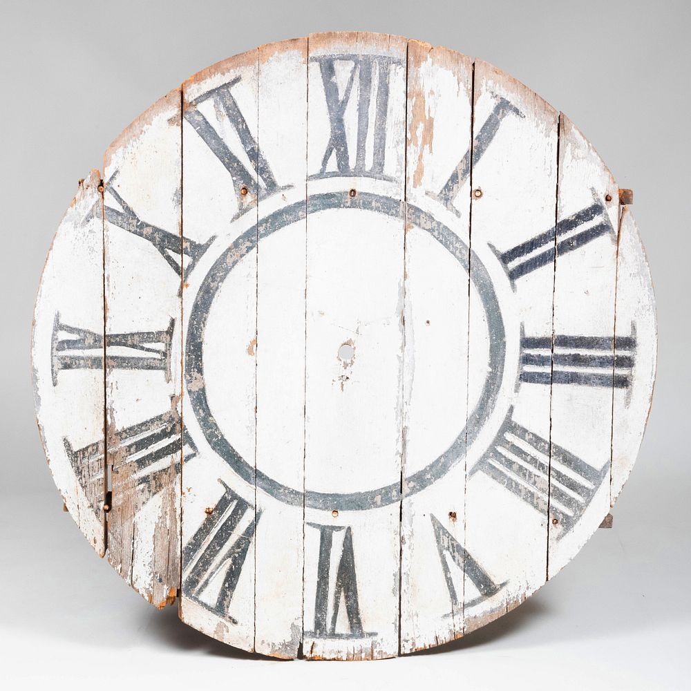 Appraisal: Large Painted Wood Clock Face ft in diam Condition Lacking