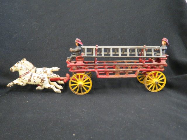 Appraisal: Cast Iron Toy Fire Wagon long