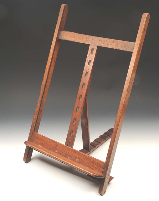 Appraisal: A VICTORIAN MAHOGANY TABLE TOP EASEL STAND with adjustable support