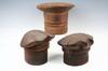 Appraisal: HAT MOLDS - Three th c wooden hat molds all