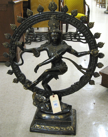 Appraisal: EAST INDIAN BRONZE CHOLA STATUE depicting Shiva dancing as Nataraja