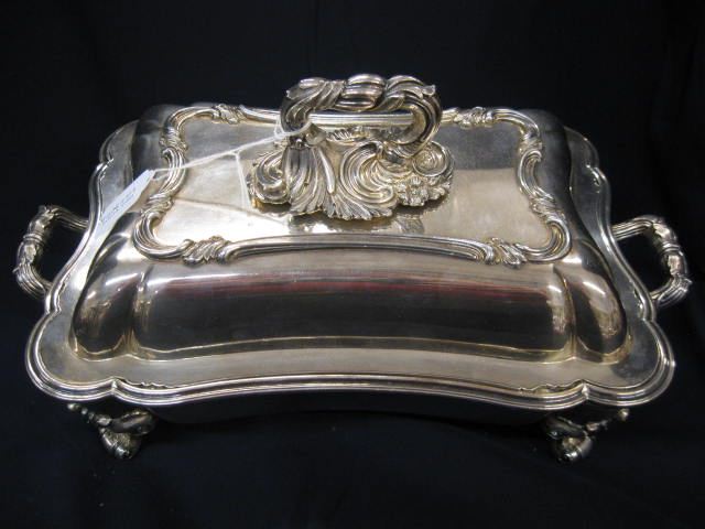 Appraisal: Sheffield Silverplate Entree Server covered with insert footed handled x