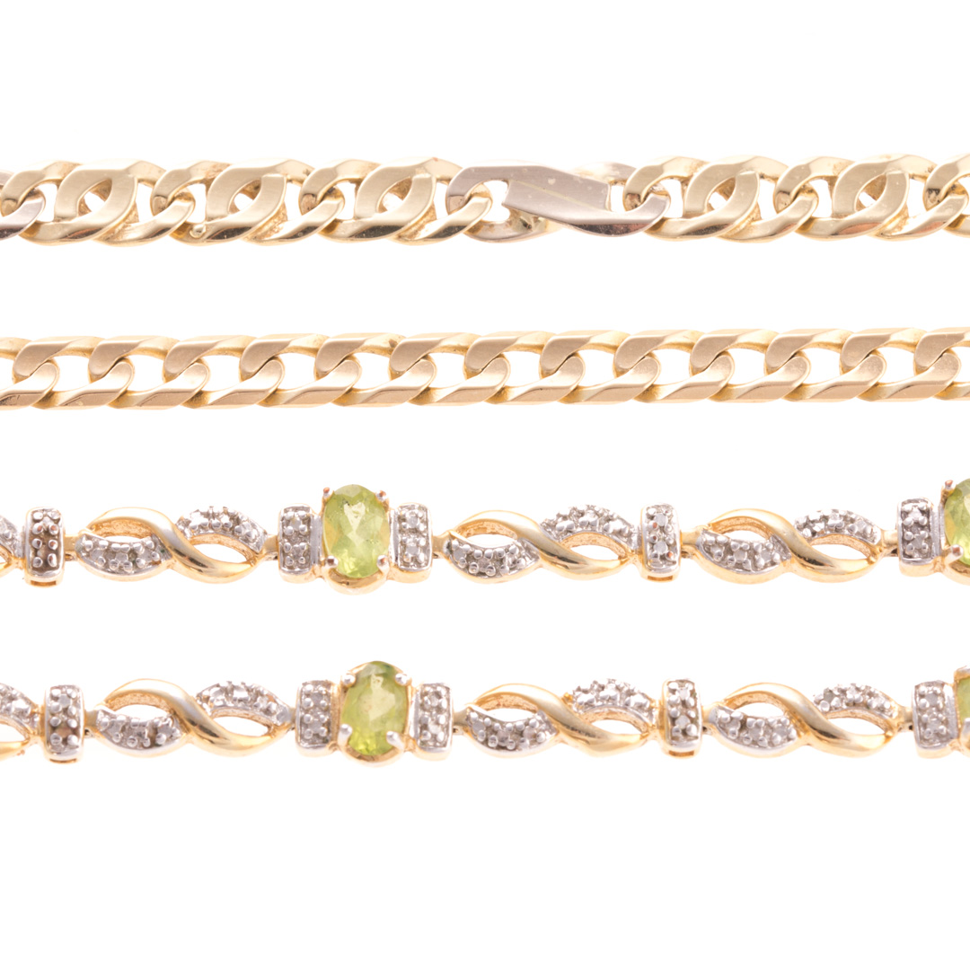 Appraisal: An Assortment of Lady's Link Bracelets Matching pair of gold