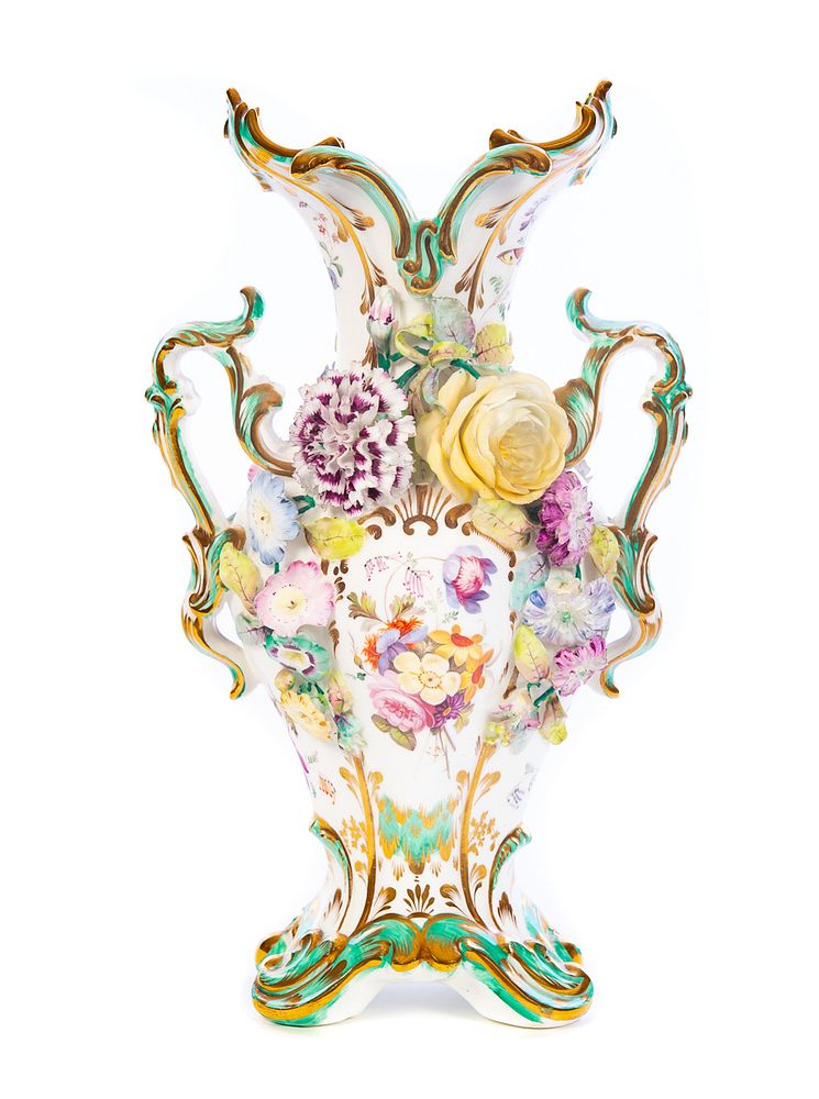 Appraisal: Old Paris Floral Vase Old Paris Floral Vase Dimension Condition