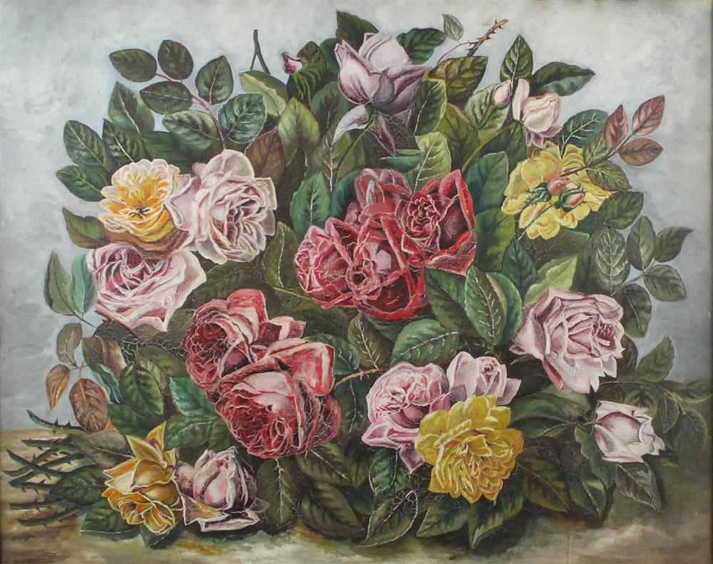 Appraisal: MARGARET MOUNTZ DALE AMERICAN - BOUQUET OF ROSES Oil on