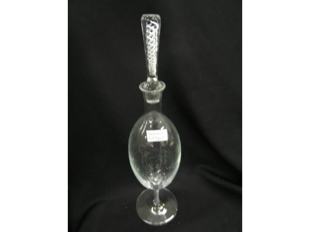 Appraisal: Cut Crystal Decanter fine air twist interior pedestal stopper excellent