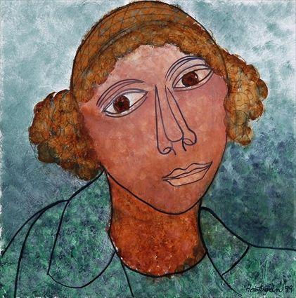 Appraisal: GRACE HARTIGAN b POMPEIAN WOMAN Acrylic on canvas x in