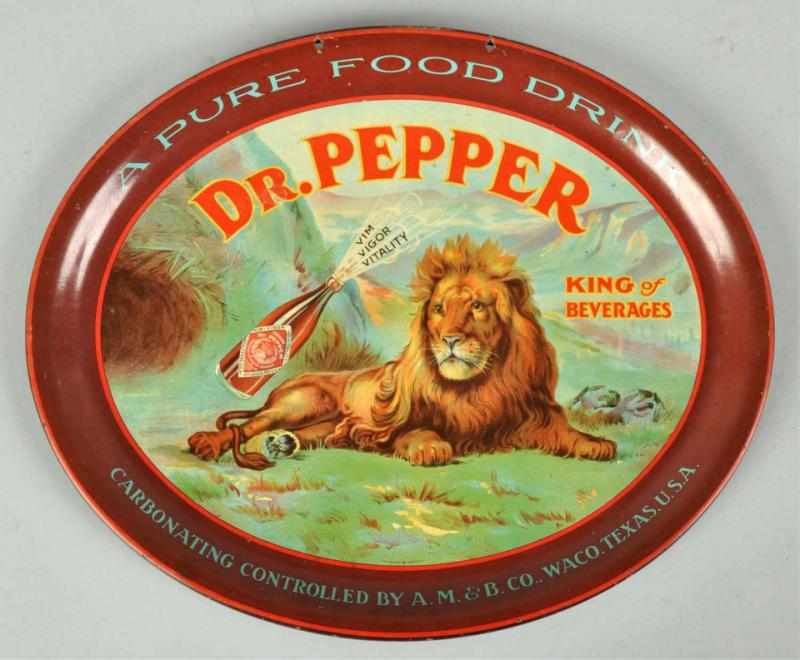 Appraisal: Tin Dr Pepper Sign Tray Description Circa These trays all