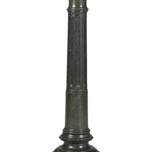 Appraisal: A Neoclassical Fluted Green Marble Octagonal-Base Pedestal th Century Height