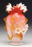 Appraisal: STEVENS WILLIAMS ART GLASS VASE Pink shading white with a