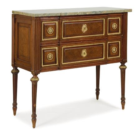 Appraisal: Louis XVI Style Gilt-Metal Mounted Walnut Commode Estimate -