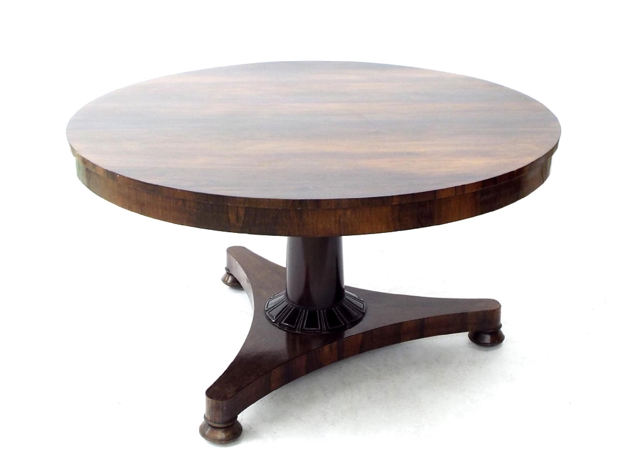 Appraisal: William IV rosewood breakfast table the circular tilt-top upon a