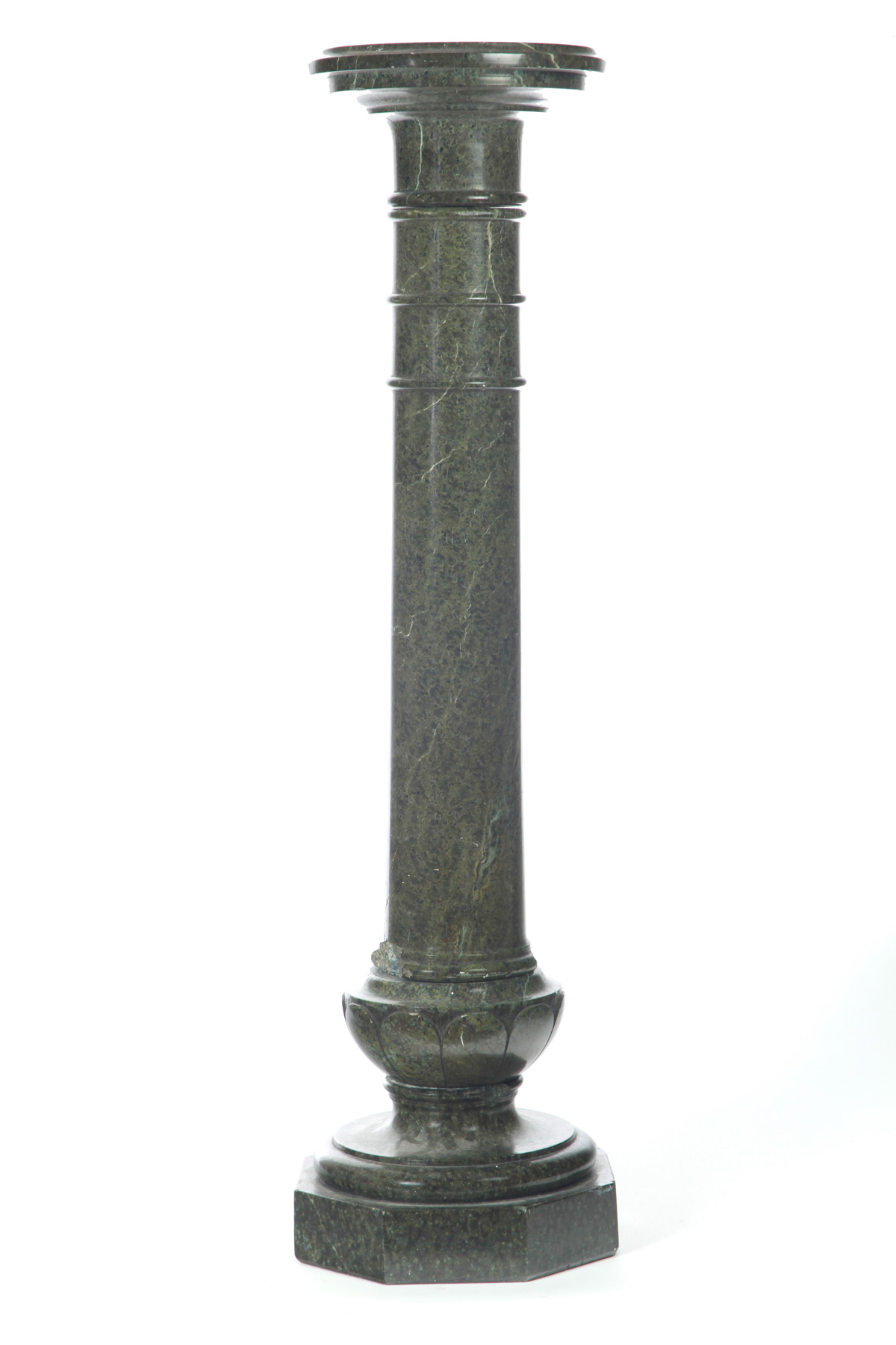 Appraisal: MARBLE PEDESTAL American or European late th-early th century Green