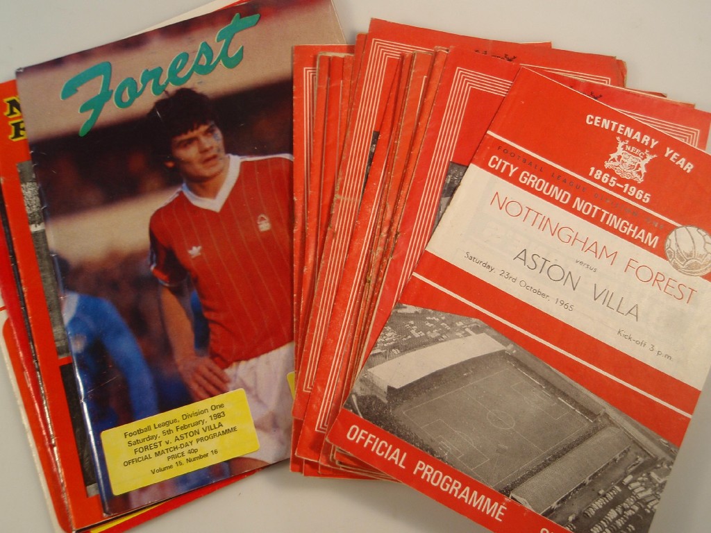 Appraisal: Approximately Nottingham Forest football programmes mainly home matches dating from