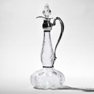 Appraisal: Edward VII Sterling Silver-mounted Colorless Glass Ewer Sheffield - Lee