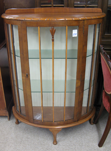 Appraisal: BURL WALNUT AND PINE CHINA DISPLAY CABINET English early th