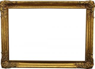 Appraisal: Hudson River Style Carved Gilded Frame with floral arrangement carved