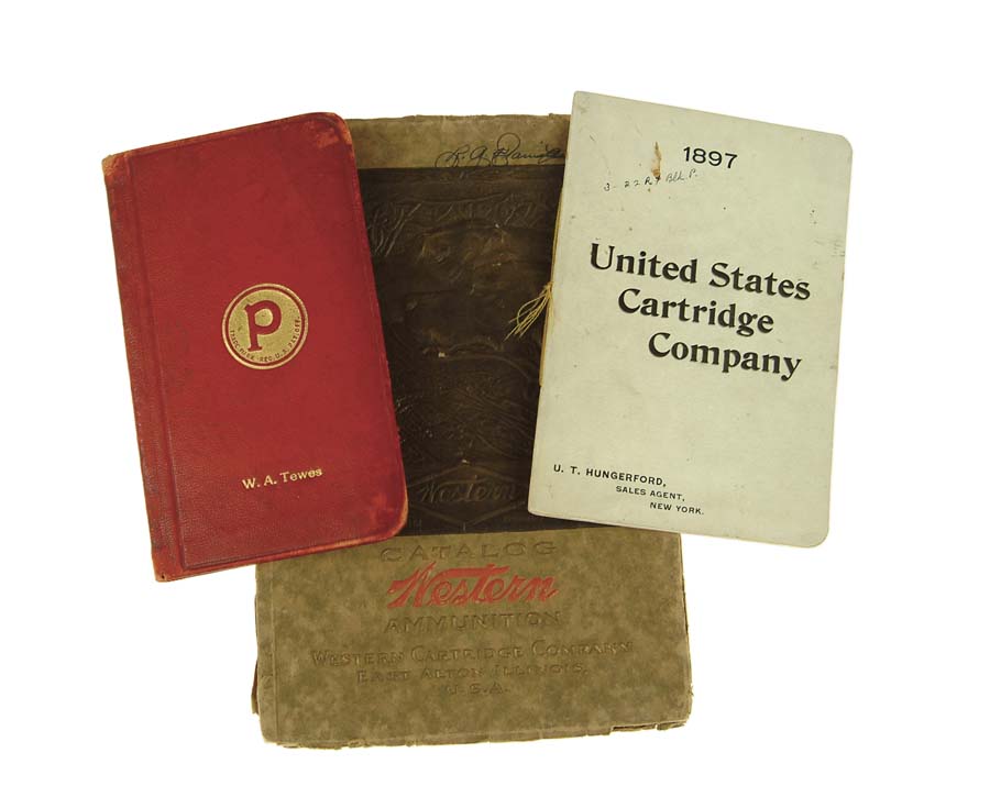 Appraisal: LOT OF THREE CARTRIDGE CO CATALOGS Peters red leather covered