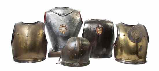 Appraisal: A Collection of Five Breast Plates and Models of Breast