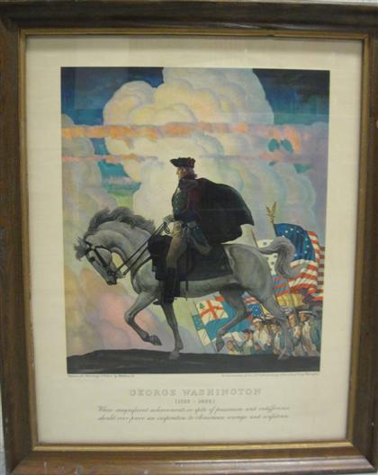 Appraisal: pieces Wyeth N C Color Offset Poster George Washington -