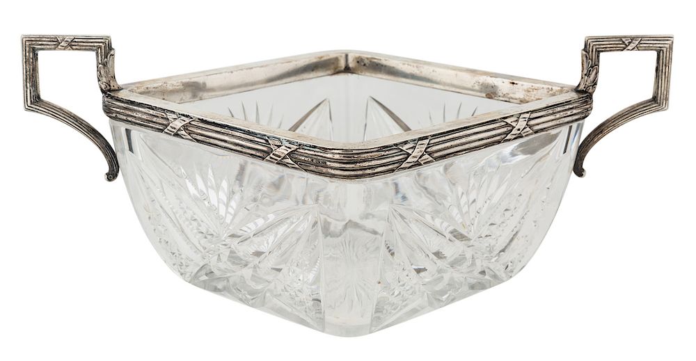 Appraisal: A RUSSIAN CUT CRYSTAL AND SILVER BOWL TH ARTEL MOSCOW