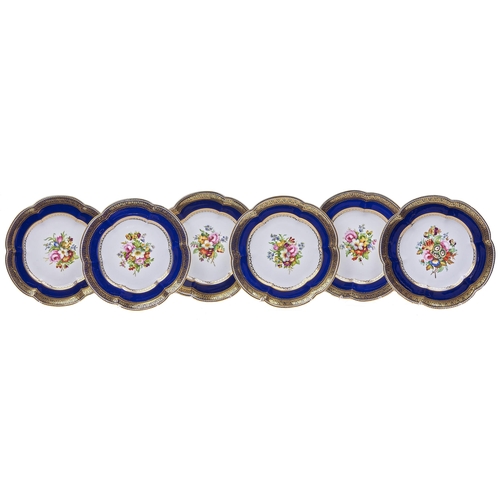 Appraisal: A set of six Coalport dessert plates c painted with