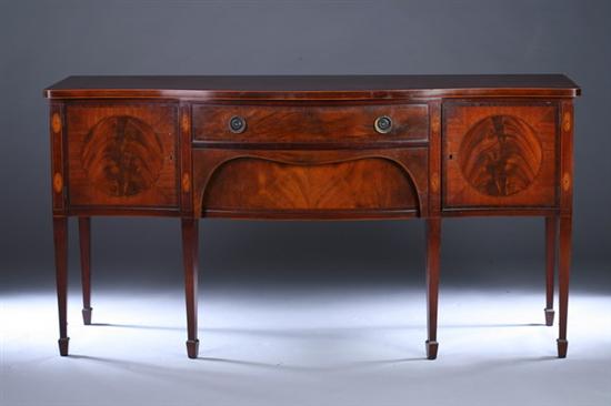 Appraisal: FEDERAL STYLE MAHOGANY SERPENTINE SIDEBOARD th century Beacon Hill collection