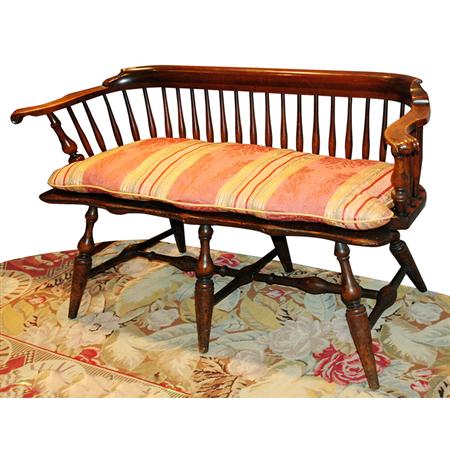 Appraisal: Windsor Turned Mahogany Settee Estimate -