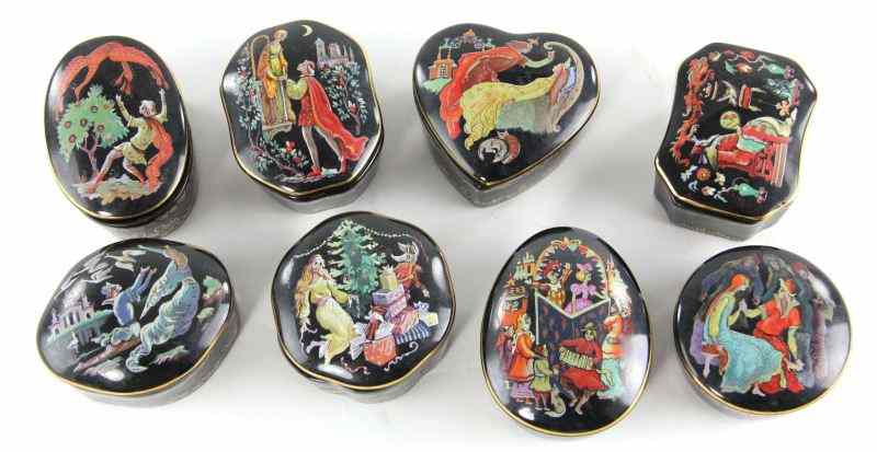 Appraisal: Group of Eight Franklin Mint Music Boxesall decorated in the