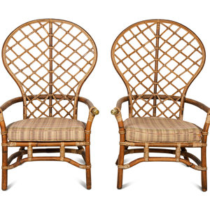 Appraisal: A Pair of Adirondack Style Armchairs Height x width x