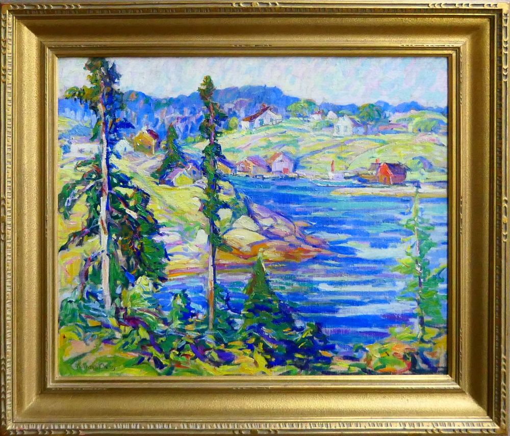 Appraisal: KATHRYN E BARD CHERRY USA - OIL BOARD Kathryn E