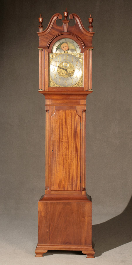 Appraisal: Chippendale Style Mahogany Tall Case Clock Retailed by Bigelow Kennard