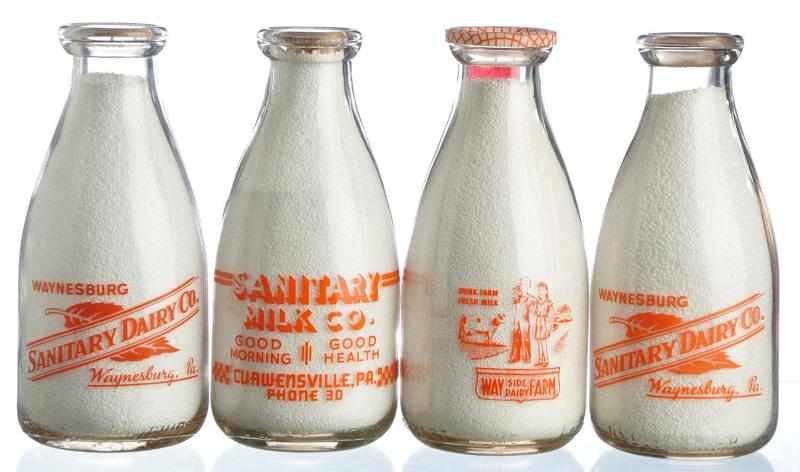 Appraisal: Lot of Pennsylvania Milk Bottles Description Lot includes two bottles