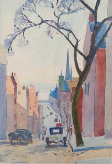 Appraisal: ELIOT O'HARA American ELIOT O'HARA American - Mount Vernon Streetwatercolorsigned