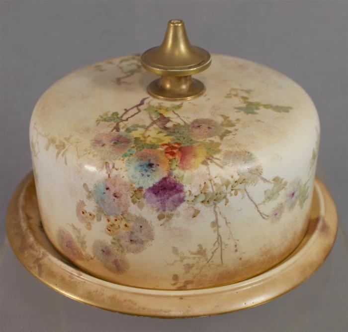 Appraisal: Doulton Burslem butter dome with floral decoration d Estimate -