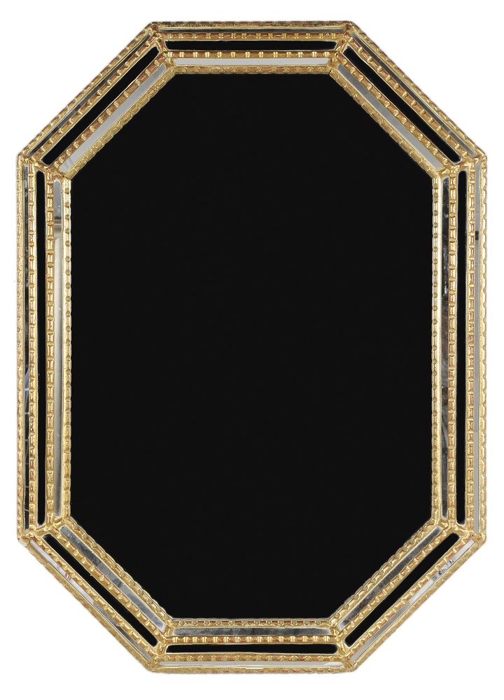 Appraisal: Italian Gilt Wood and Mirror-Framed Mirror modern x - in