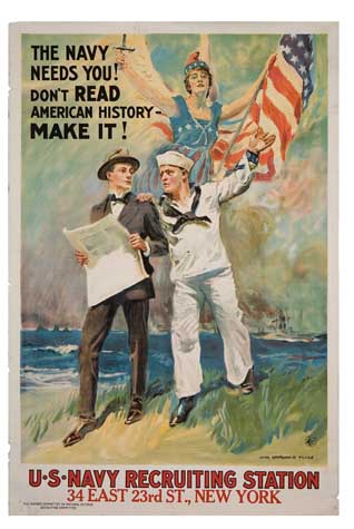 Appraisal: JAMES MONTGOMERY FLAGG - THE NAVY NEEDS YOU x inches